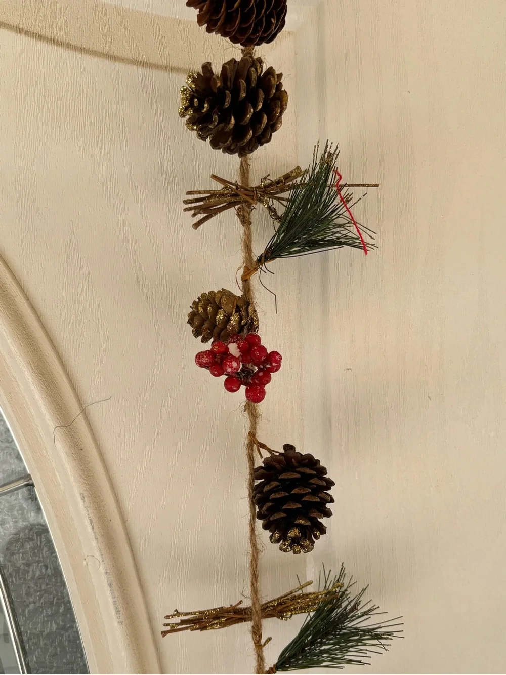 2 Ashland Holiday Pinecone and Berry Garland - Gold and Red